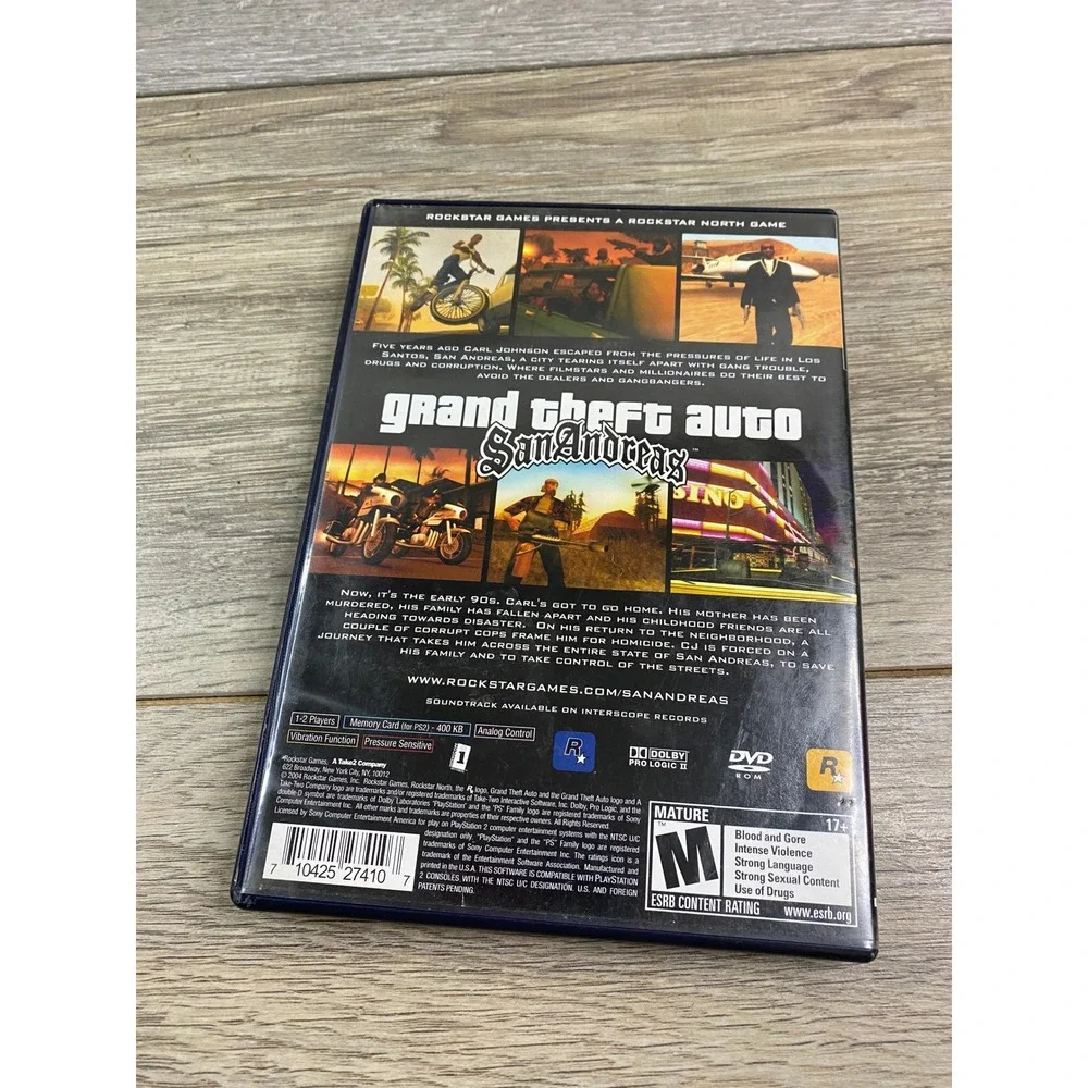 Grand Theft Auto San Andreas Sony PlayStation 2 PS2 Rockstar Games SLUS‎ 20946P3
